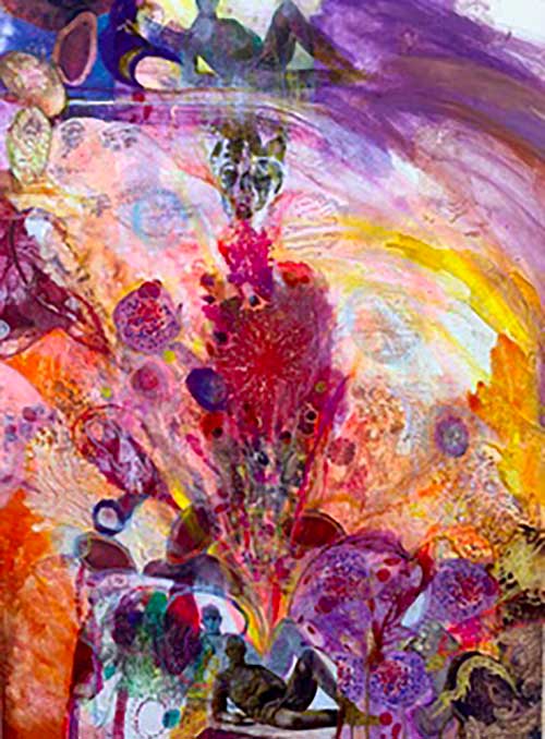 Painted collage abstract.